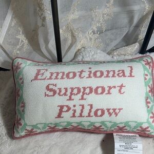 Cupcakes and cashmere needlepoint pink accent pillow